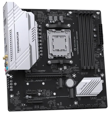 Материнская плата MAXSUN MS-Terminator B850M WIFI, AM5, B850, 4*DDR5, 4*SATA 3.0, 2*M.2, USB 3.2, USB 2.0, Type-C, 1*PCIE 16, 1*PCIE 4, 1*PCIE 1, HDMI+DP, mATX