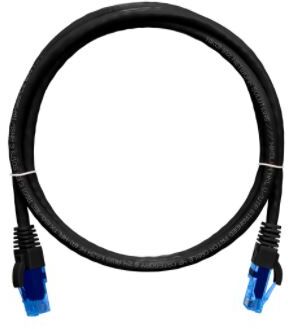 Коммутационный шнур NIKOMAX U/UTP 4 пары, Кат.6 (Класс E), 250МГц, 2хRJ45/8P8C, T568B, заливной, с защитой защелки, многожильный, BC (чистая медь), 24AWG (7х0,205мм), полимерный материал, исполнение кабельного изделия нг(А)-HF, черный, 1,5м