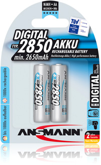 Комплект аккумуляторов AA ANSMANN 2650mAh (макс 2850mAh) Digital Professional (2 шт в блистере)