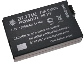 Аккумулятор AcmePower BP-315 (1500 мАч) для Canon HV10