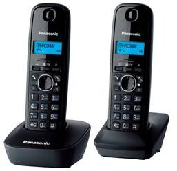 Р/телефон Panasonic KX-TG1612RUH (серый/черный, 2 трубки)