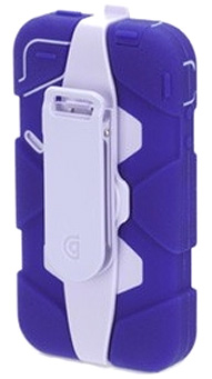 Противоударный чехол Griffin Survivor Military-Duty Case+Belt clip для iPhone 4/4S, бело-фиолетовый [GB02894]