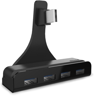 USB3.0-хаб Ozaki O!macworm HuBack 4 порта для моноблоков, чёрный [OA421]