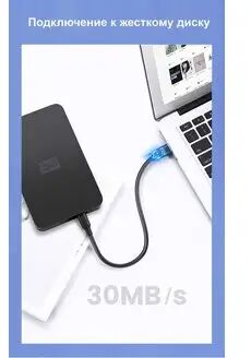 Кабель UGREEN US132 (10354) USB 2.0 A Male to Mini 5 Pin Male. Длина: 0,5 м. Цвет: черный