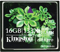 Карта памяти 16 Гб Compact Flash Kingston Elite Pro 133х [CF/16GB-S2]