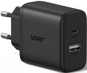 Зарядное устройство UGREEN X227 (45302) 20W USB-A+USB-C PD Charger EU. Цвет: черный