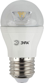 Лампа светодиодная ЭРА 7 (60) Вт, холодный свет 4000 K [P45-7w-842-E27-Clear]
