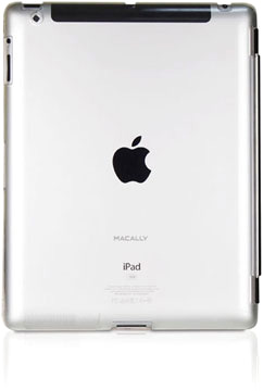 Чехол со съемной обложкой на экран Macally Hardshell Clear для iPad2/iPad 3, черный [COVERMATE-3B]