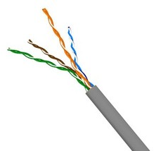 Кабель Кабель телефонный плоский, 4 жилы, 28 AWG, бухта 100 метров, серый
