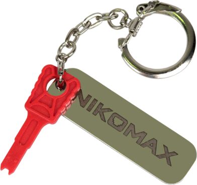Ключ для коммутационных шнуров с замком, с брелком NIKOMAX, красный