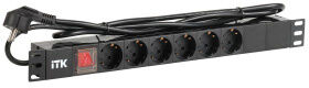 Блок распределения питания ITK PH12-6D1-P гор.размещ. 6xSchuko базовые 16A Schuko 2м