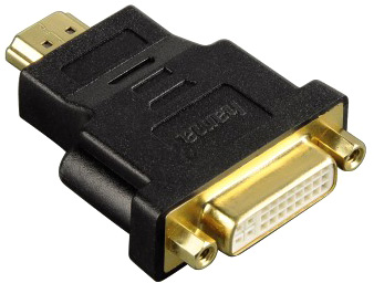 Адаптер Hama HDMI (m) - DVI/D (f), позолоченные штекеры, черный