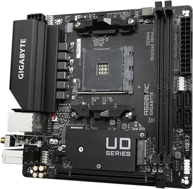 Материнская плата mini-ITX LGAAM4 GIGABYTE A520I AC