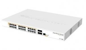 MikroTik CRS328-24P-4S+RM Коммутатор управляемый L3, 24x1 Гбит/с, SFP+ 4x10 Гбит/с, установка в стойку, PoE 24x30Вт