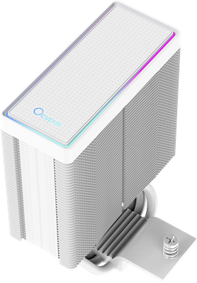 Кулер для процессора Ocypus Gamma A40 WH ARGB Digital, 100mm ARGB FAN, Top Display Panel, 4 HEAT PIPES, 4-PIN PWM, 600-2400 RPM, 29.5DBA, HYDRO BEARING, LGA115X/1200/1700/18XX, AM4/AM5