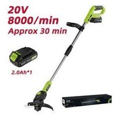 Триммер аккумуляторный Deli DG305-1 (1АКБ*2Ач + ЗУ, 20V), диаметр скашивания 260мм, макс. обороты двигателя 8000об/мин