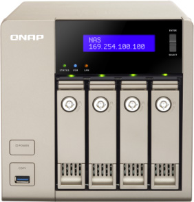 Сетевое хранилище QNAP TVS-463-8G Сетевой RAID-накопитель, 4 отсека для HDD, HDMI-порт. Четырехъядерный AMD 2.