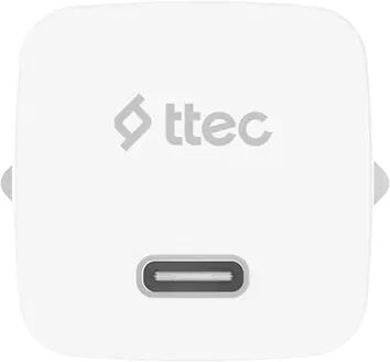 Сетевое зарядное устройство TTEC SmartCharger GAN 20W USB-C PD Travel Fast Charger с кабелем USB-C-USB-C 60W. Длина кабеля: 120см. Цвет: белый