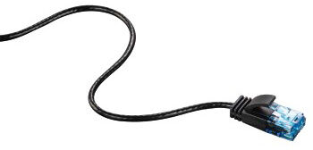 Патч-корд Hama Slim-Flexible UTP 4 пары cat.6 0.75м черный RJ-45 (m)-RJ-45 (m) (00135774)