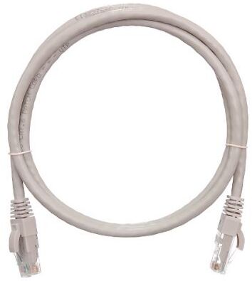Коммутационный шнур NIKOMAX U/UTP 4 пары, Кат.6a (Класс Ea), 500МГц, 2хRJ45/8P8C, T568B, заливной, с защитой защелки, многожильный, BC (чистая медь), 24AWG (7х0,195мм), полимерный материал, исполнение кабельного изделия нг(А)-HF, серый, 1.5м