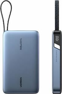 Внешний аккумулятор UGREEN PB551 (55992B) 145W Power Bank 20000mAh USB-C&USB-A со встроенным кабелем USB-C. Цвет: серый космос