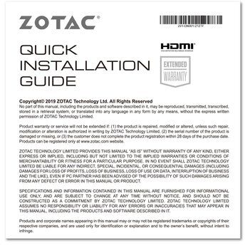 Видеокарта ZOTAC NVIDIA nVidia GeForce GTX1650 AMP Core Edition 4Gb DDR6 PCI-E DVI, HDMI, DP
