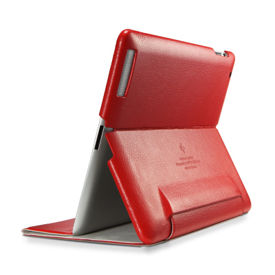Кожаный чехол SGP Leather Case Leinwand для iPad 2, красный [SGP07824]