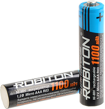 Комплект аккумуляторов AAA ROBITON 1100мАч (4 шт. в блистере + футляр) 1100MHAAA-4/box