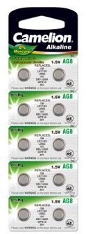 Camelion G 8  BL-10 Mercury Free (AG8-BP10(0%Hg), 391A/LR1120/191 батарейка для часов) (10 шт. в уп-ке) 