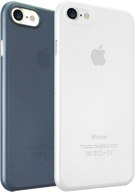 Набор чехлов для iPhone 7 Ozaki O!coat 0.3 Jelly, прозрачный/тёмно-синий [OC720CD]