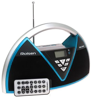 Аудиомагнитола Rolsen RBM-215MURBU синий/черный 4Вт/MP3/FM(dig)/USB/SD/MMC
