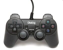 Dialog Action GP-A11, черный {Геймпад, вибрация, 12 кнопок, USB}