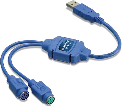 Переходник USB- 2хPS/2 TrendNet TU-PS2 для подключения PS/2 клавиатуры и мыши к USB