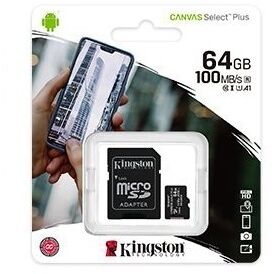 Карта памяти Kingston Canvas Select Plus 64Гб microSDXC, C10/UHS-I U1 (SDCS2/64GBSP)