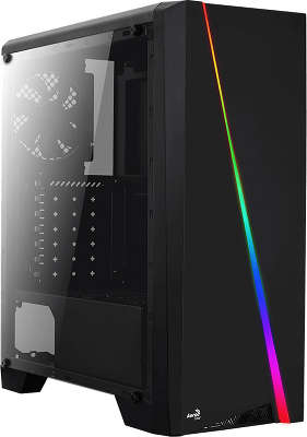 Корпус Aerocool [PGS-V] Cylon , ATX, без БП, RGB подсветка, окно, картридер, 1x USB 3.0 + 2x USB 2.0