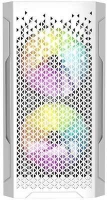 Powercase CMIMZW-L3 Корпус Mistral Micro Z3W Mesh LED, Tempered Glass, 2x 140mm + 1х 120mm 5-color fan, белый, mATX  (CMIMZW-L3)