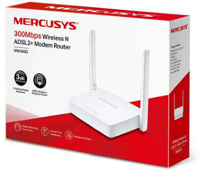 Wi-Fi роутер Mercusys MW300D, 802.11a/b/g/n, 2.4 ГГц