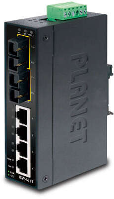 ISW-501T коммутатор для монтажа в DIN рейку/ IP30 Slim Type 5-Port Industrial Fast Ethernet Switch (-40 to 75 degree C)
