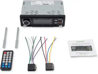 Автомагнитола Digma MCP-450 1DIN 4x45Вт v5.0 USB 2.0 AUX 4 ПДУ