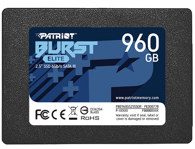 Твердотельный накопитель Patriot SSD BURST ELITE 960GB SATA3 2.5" R450/W320 TBW 400TB 3D NAND