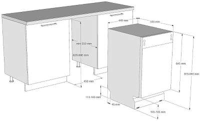 Встраиваемая посудомоечная машина Evelux BD 4504