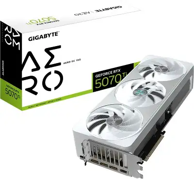 Видеокарта Gigabyte PCI-E 5.0 GV-N507TAERO OC-16GD 1.0 NVIDIA GeForce RTX 5070TI 16Gb 256bit GDDR7 2588/28000 HDMIx1 DPx3 HDCP Ret