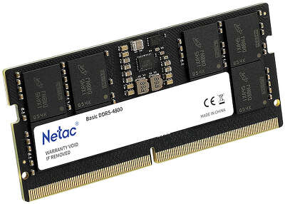 Память DDR5 8GB 4800MHz Netac NTBSD5N48SP-08 Basic RTL Gaming PC5-38400 CL40 SO-DIMM 262-pin 1.1В original Intel Ret