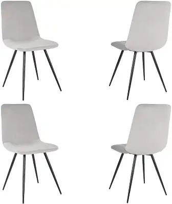 Стул для дома Бюрократ CH-K6_4 комплект 4шт св.серый Holland 09 металл черный на ножках (CH-K6_1/HL09_4)