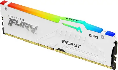 Память DDR5 16GB 6000MHz Kingston KF560C36BWE2A-16 Fury Beast White Expo RGB RTL PC5-48000 CL36 DIMM 288-pin 1.35В dual rank с радиатором Ret