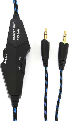 Гарнитура игровая Gembird MHS-G55, черный/синий, регулировка громкости, отключение микрофона, кабель 2.5м