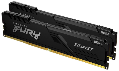 Оперативная память Kingston 32GB 3200MHz DDR4 CL16 DIMM (Kit of 2) 1Gx8 FURY Beast Black