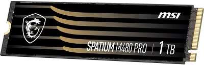 MSI SSD SPATIUM M480 Pro, 1000GB, M.2(22x80mm), NVMe, PCIe 4.0 x4, 3D TLC, R/W 7400/6000, IOPs 750 000/1 000 000, DRAM buffer 1024MB, TBW 700, DWPD 0.38 (5 лет)