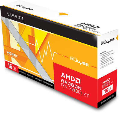 Видеокарта Sapphire AMD Radeon RX 7800 XT PULSE GAMING 16Gb DDR6 PCI-E 2HDMI, 2DP