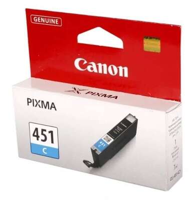 Картридж CANON CLI-451 C голубой, 7мл, 344 стр